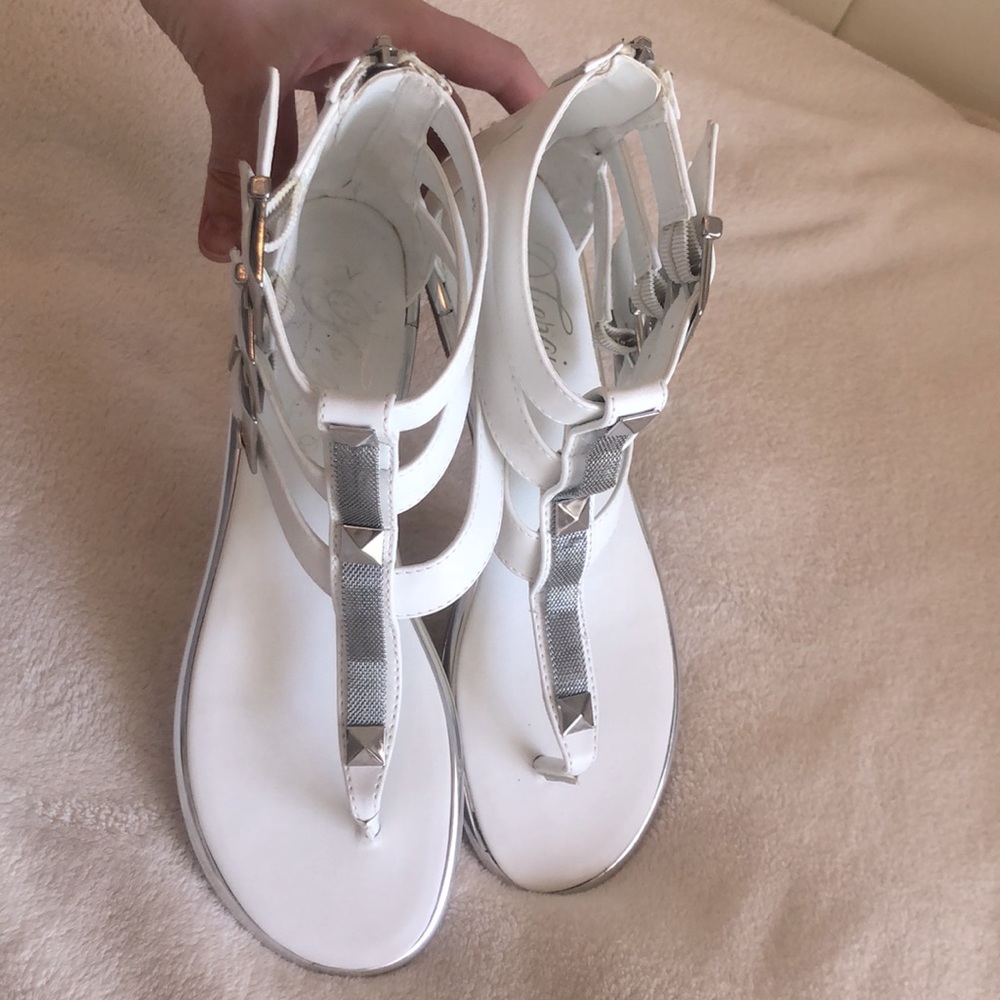 White Size US 8M Fergie white Sandals.